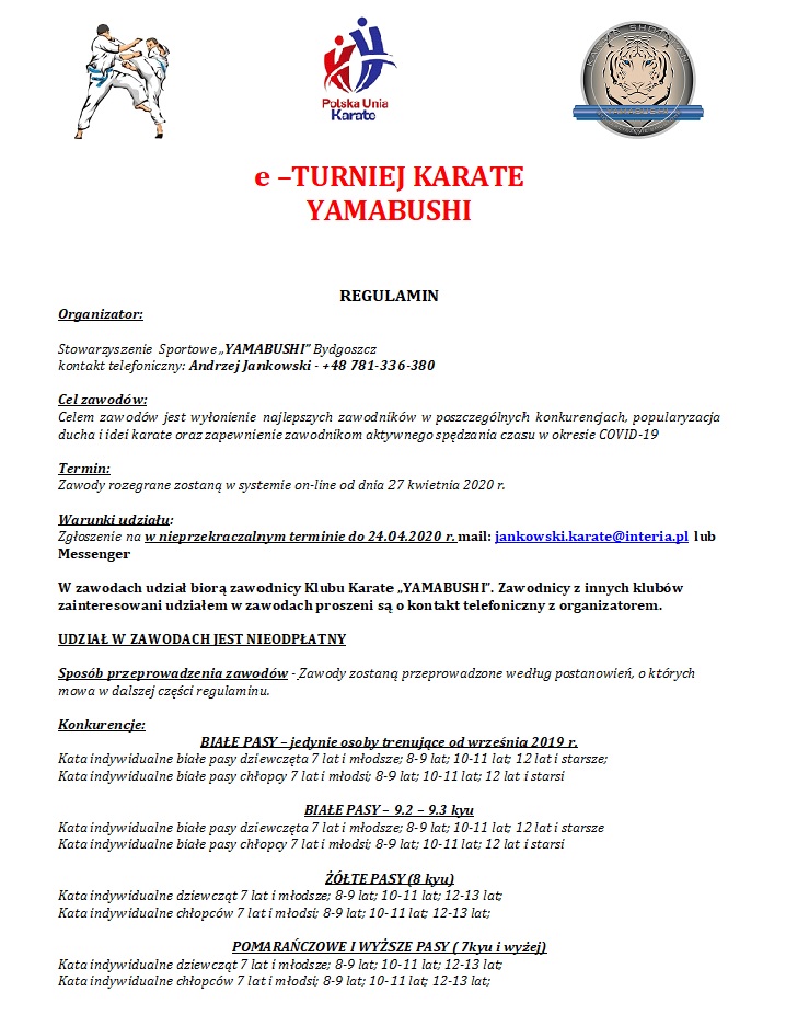 e-turniej Karate YAMABUSHI 2020